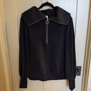 Varley Vine Half Zip Black Sweatshirt